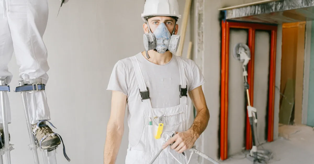 Contractor renovating a property